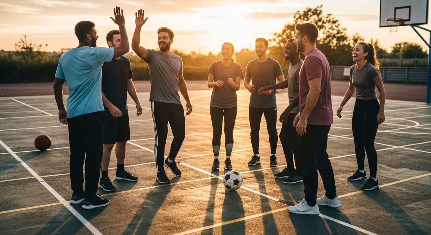People together outdoors, active and connected